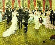 unknow artist evening party given by the caillebottes USA oil painting reproduction